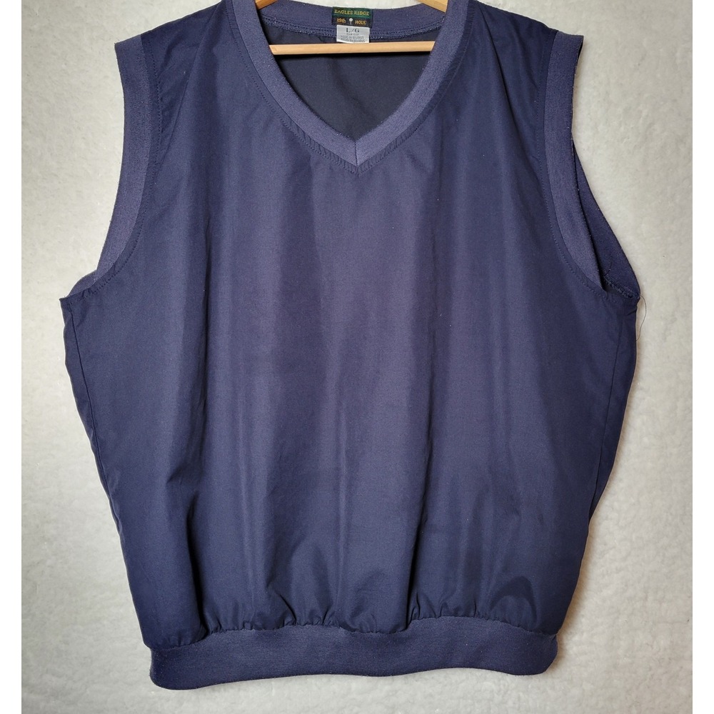 Eagles Ridge Mens Golf Sleeveless Shirt 19th Hole Size L Golf Vest Blue 0055
